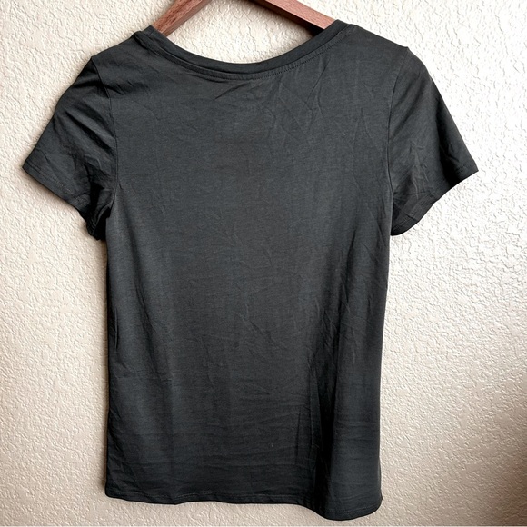 Quince Cotton/Modal Scoop Neck Green Short Sleeve Tee - Picture 8 of 9